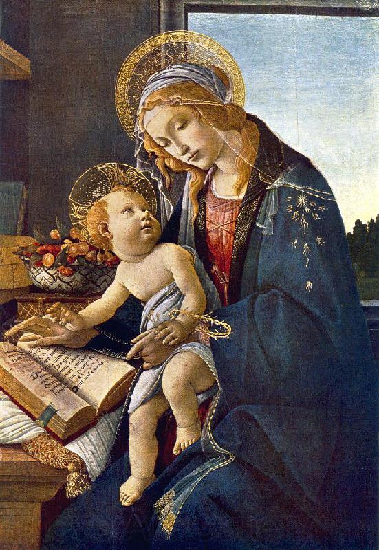BOTTICELLI, Sandro Madonna with the Child (Madonna with the Book)  vg Spain oil painting art